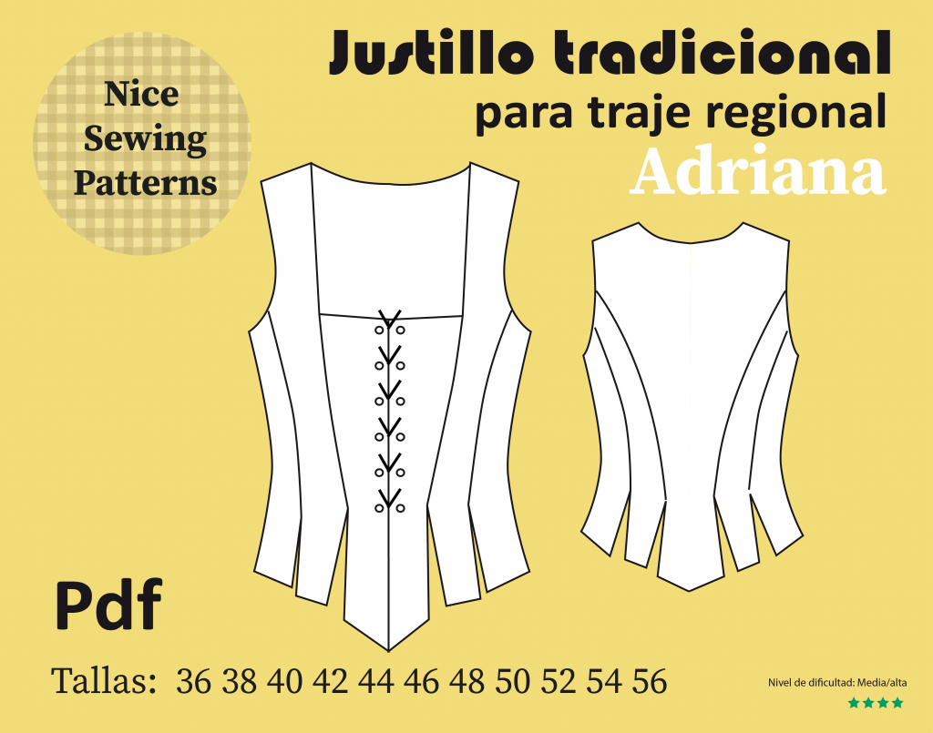 patron de justillo para traje regional