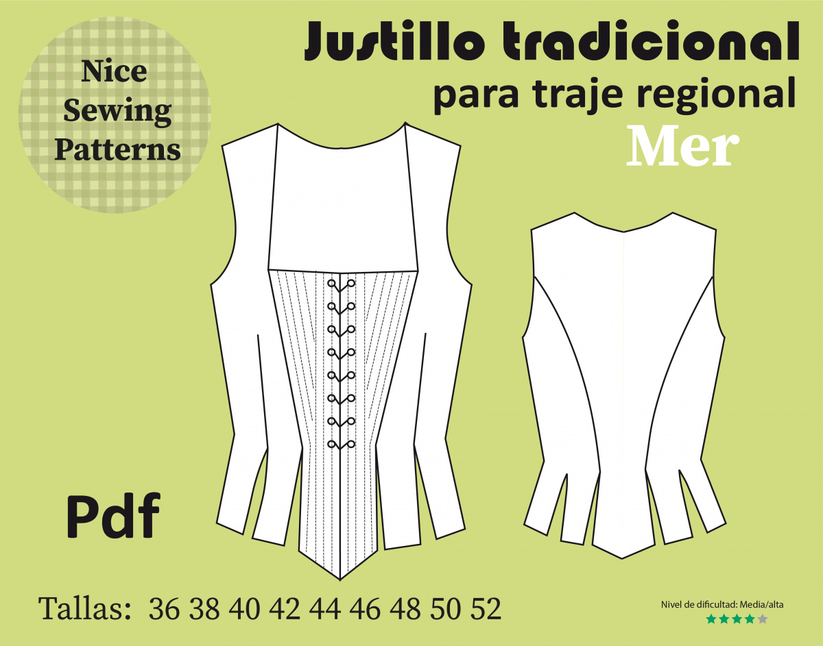 patron de justillo para traje regional
