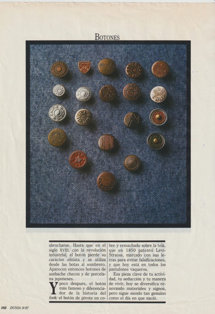 botones vaqueros, revista dunia del año 1997